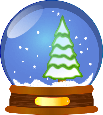 clipart of snow globe with pine tree inside
